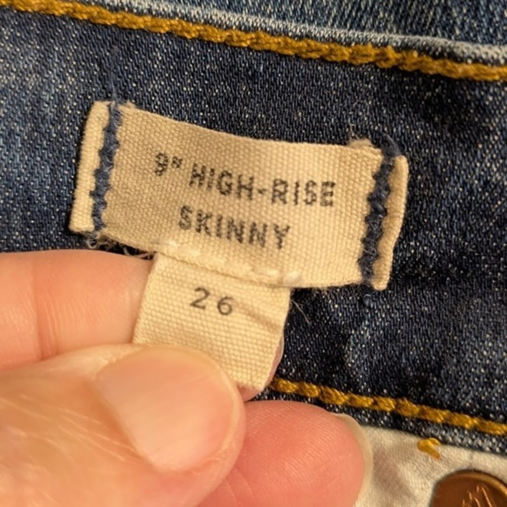 Madewell Women's 9" High-Rise Skinny Jeans Blue Dark Wash Stretch Denim Size‎ 26 - Picture 5 of 8